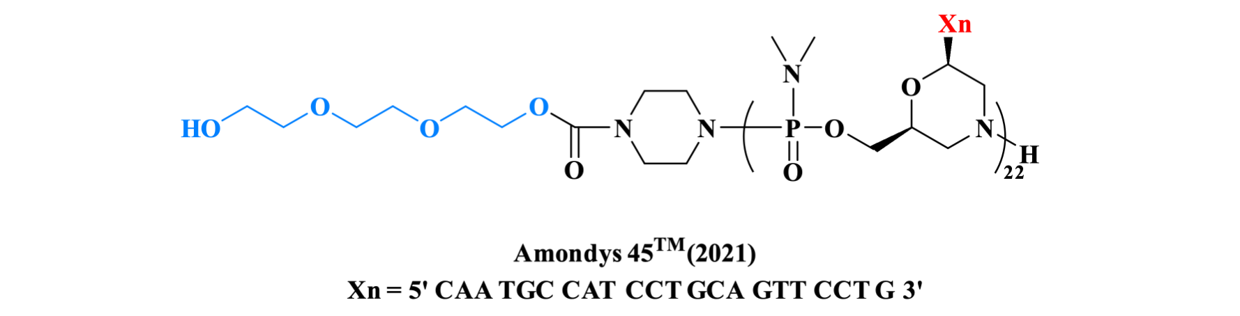 The structure of Amondys 45.